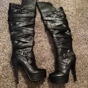 Over the knee zip boots